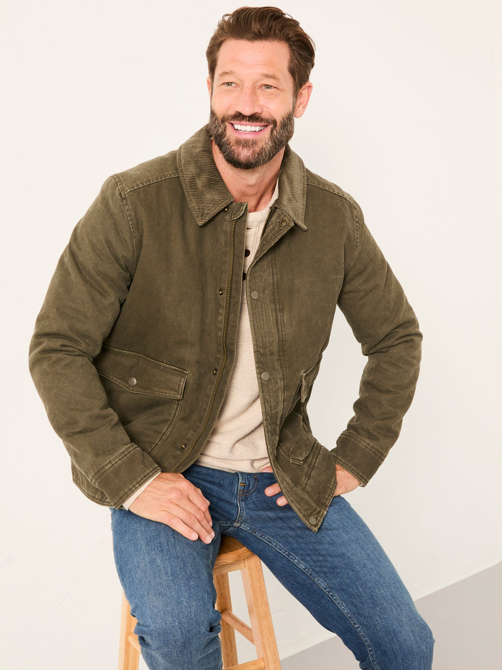Warton Khaki Green Two Pocket Jacket
