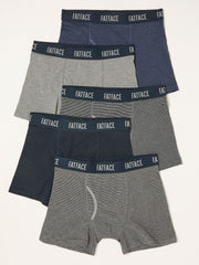 Navy Grey Stripe Classic Boxers 5 Pack