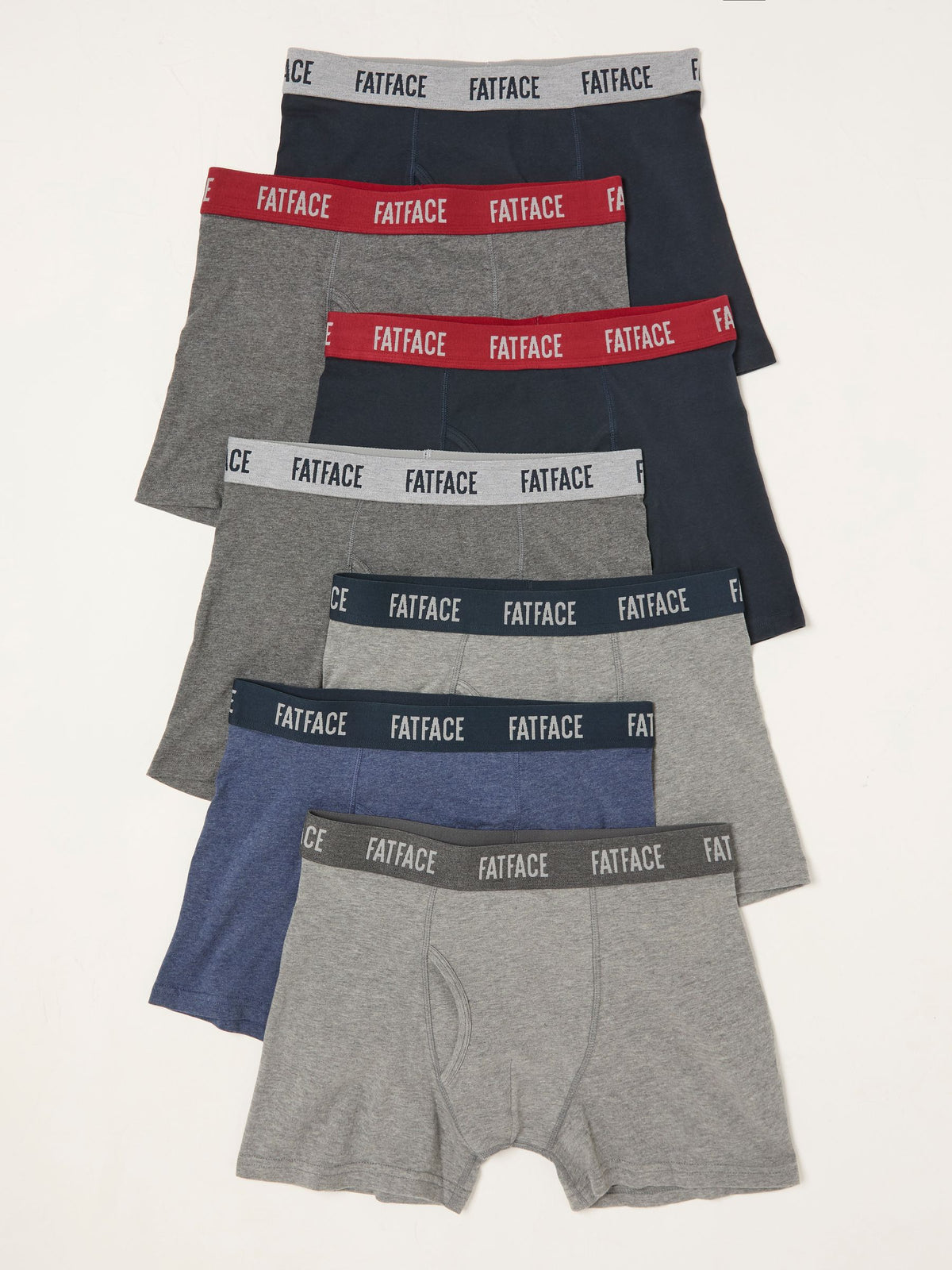 Grey & Blue Classic Boxers 7 Pack