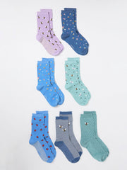 Multi 7 Pairs of Bug Socks