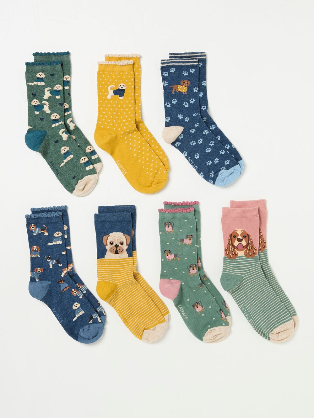 Multi 7 Pairs of Dog Socks