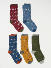 Multi Dogs 5 Pack Men's Socks