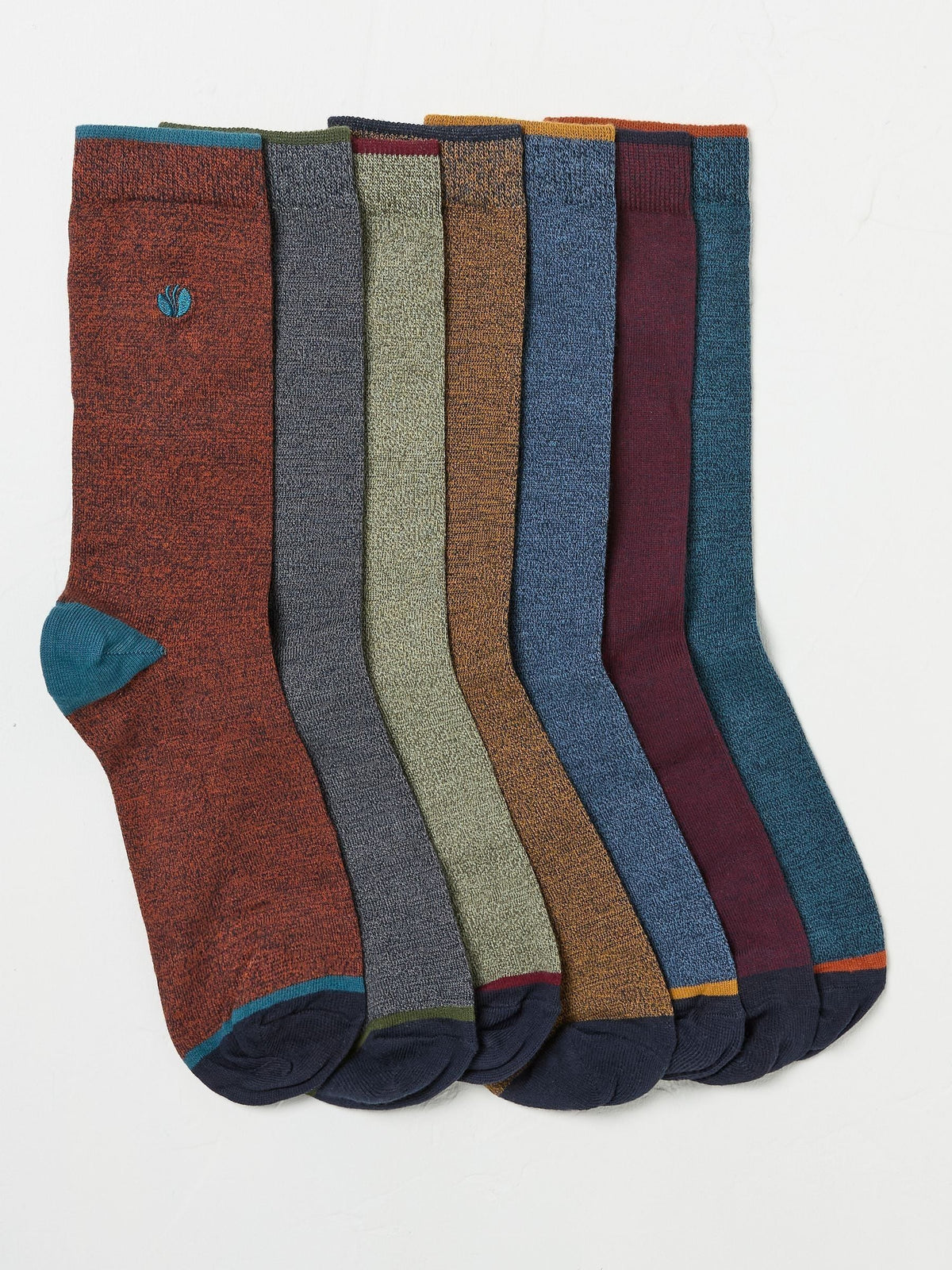 Multi 7 Pairs of Plain Socks