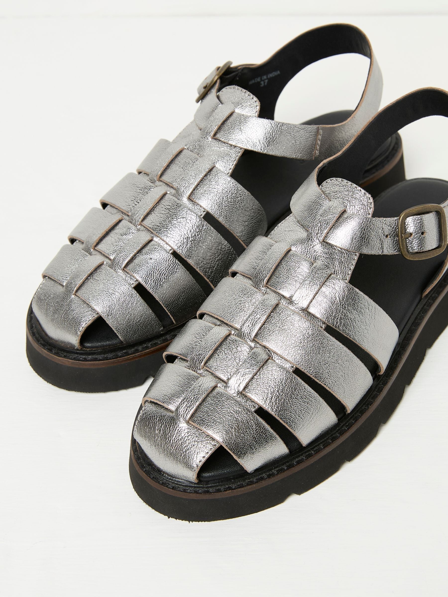 Silver Elodie Fisherman Sandals