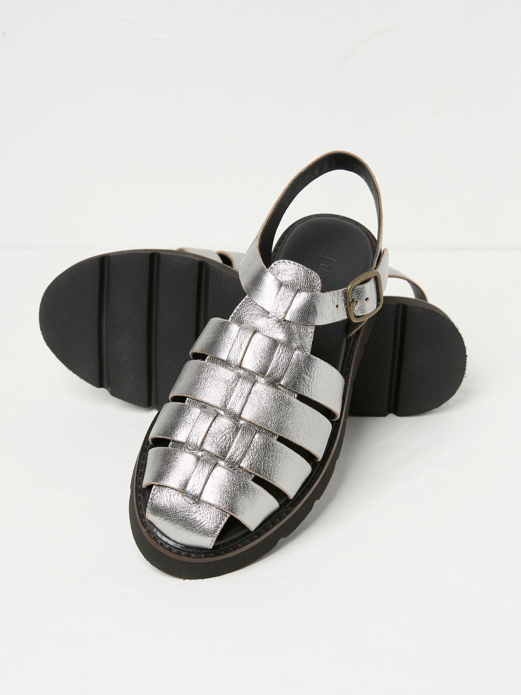 Silver Elodie Fisherman Sandals