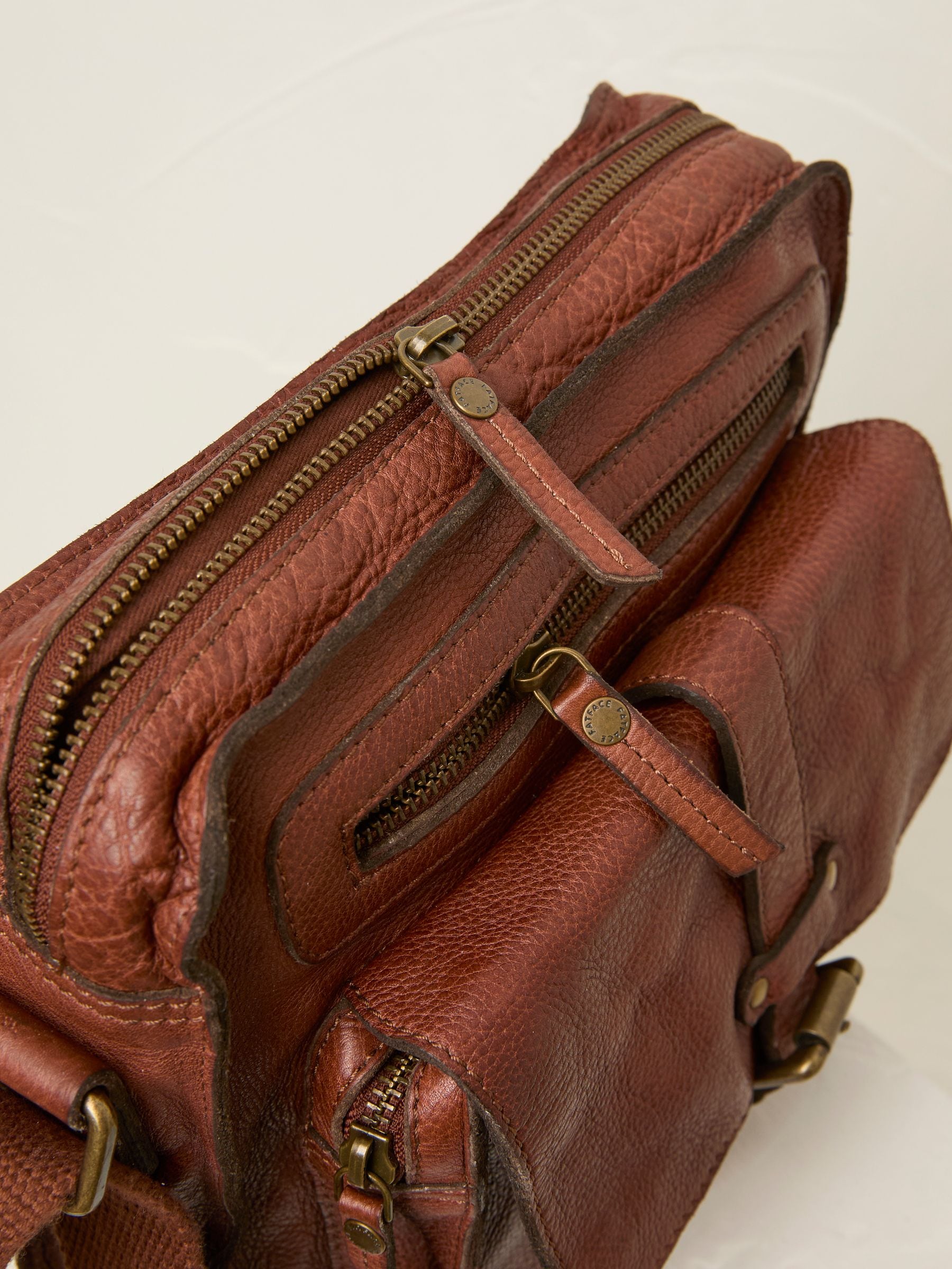 Chestnut Brown Leather Cross-Body Bag