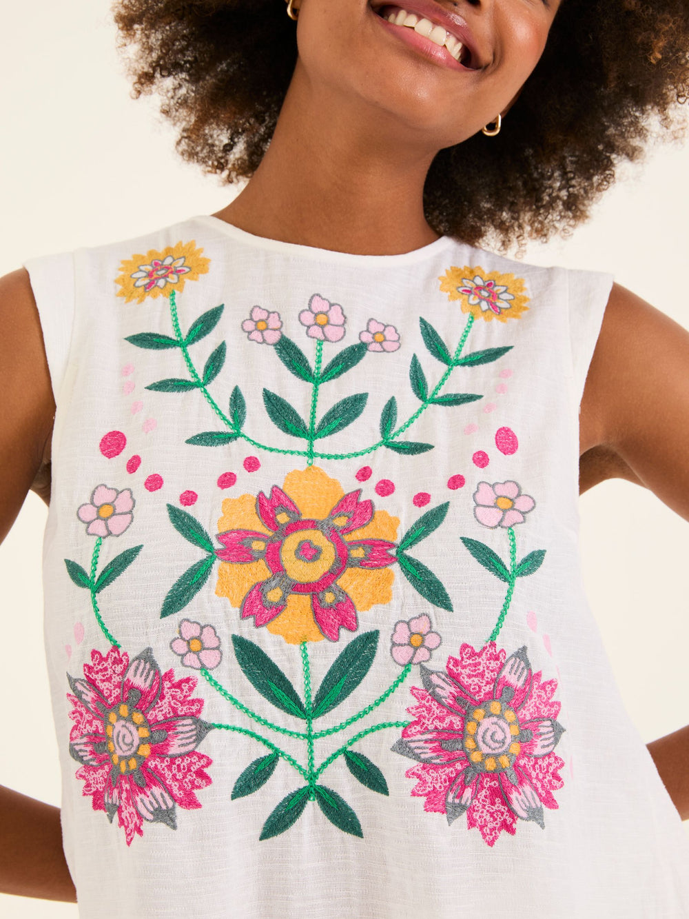 Fliss Ivory Embroidered Cami