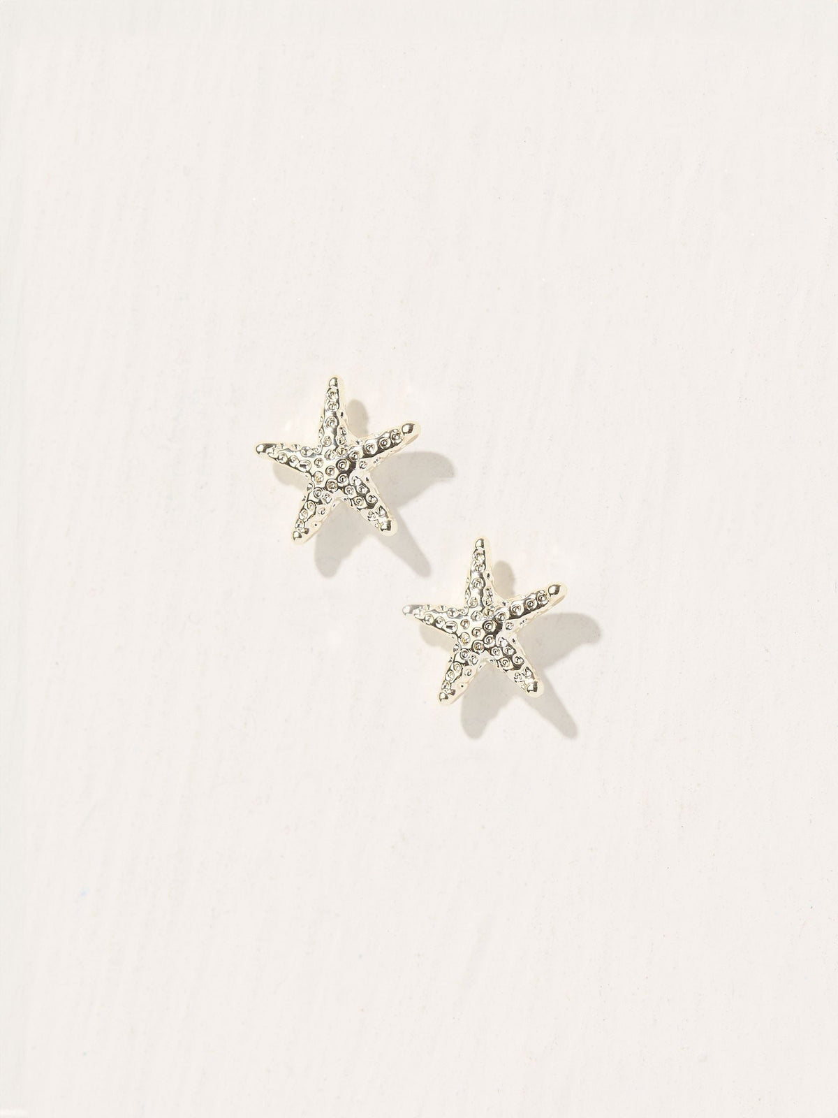 Silver Tone Starfish Stud Earrings