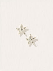 Silver Tone Starfish Stud Earrings
