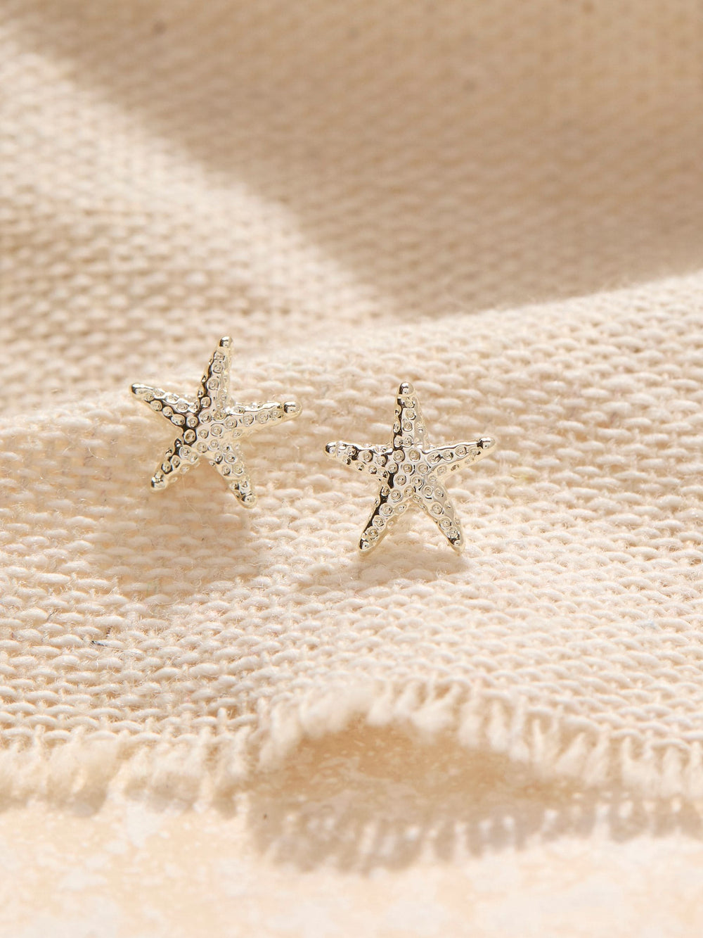 Silver Tone Starfish Stud Earrings