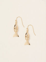 Gold Tone Fish Drop Earrings