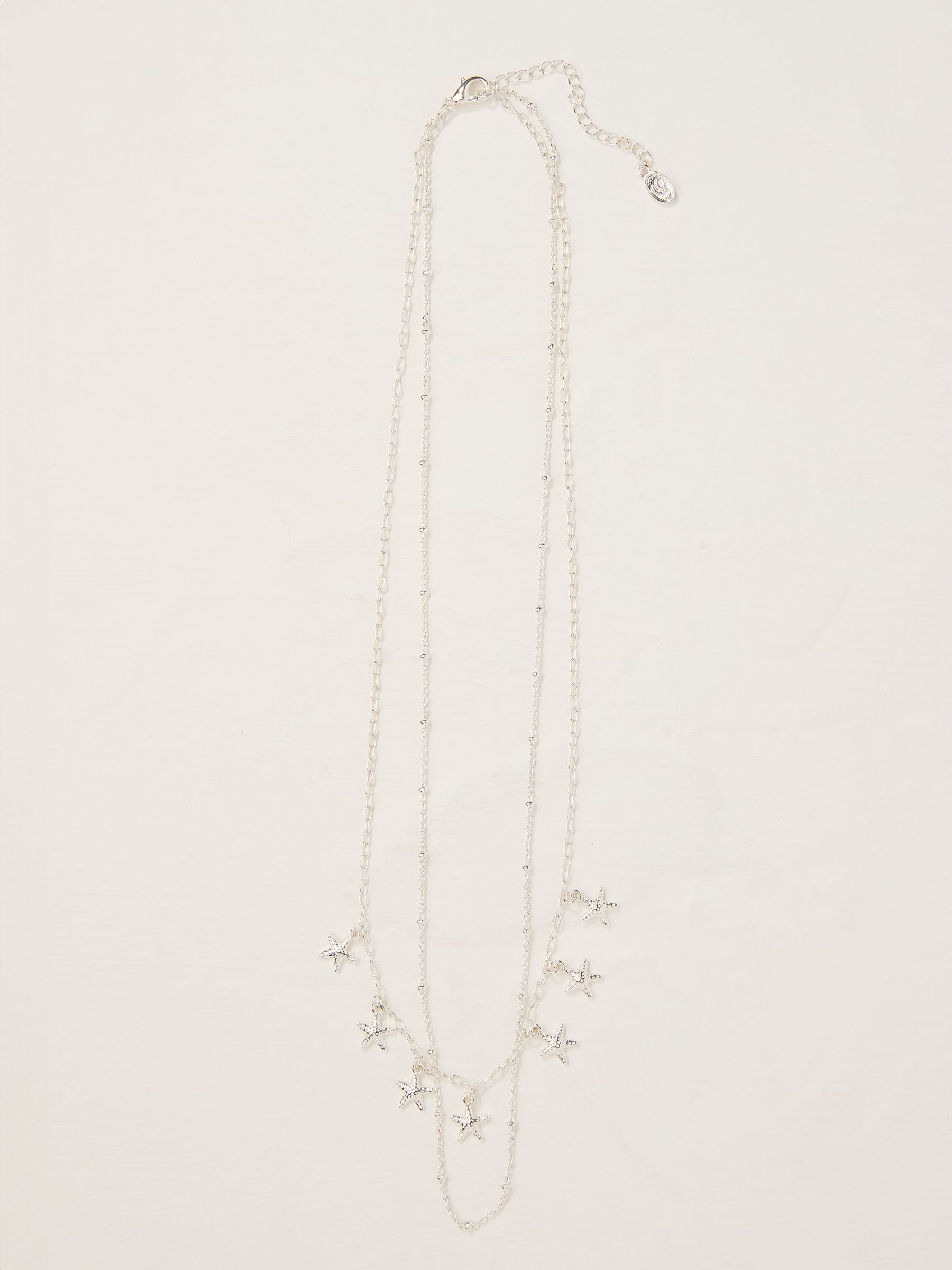 Silver Tone Starfish Layered Necklace