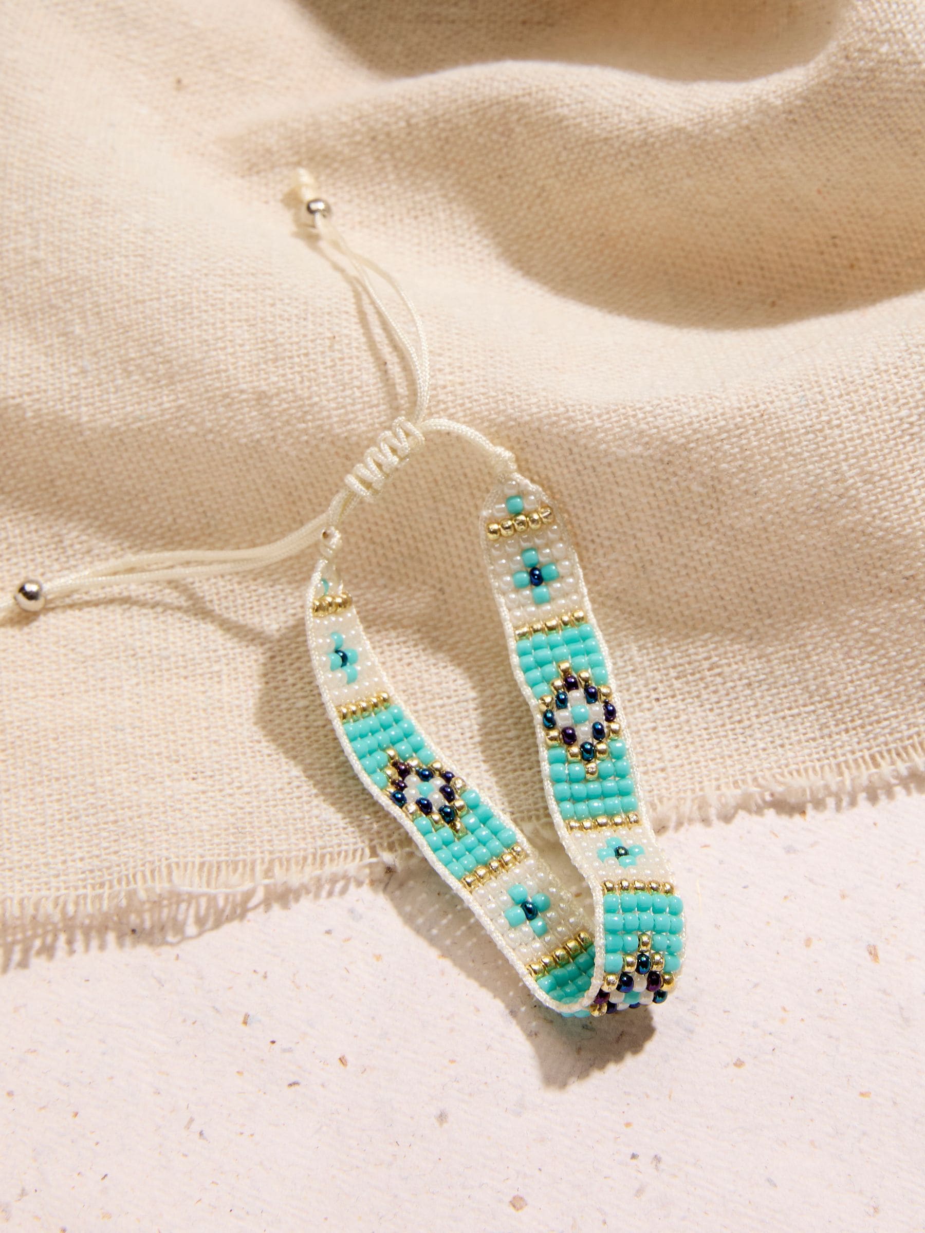 Turquoise Blue Woven Bracelet