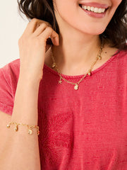 Gold Tone Shell Charm Bracelet