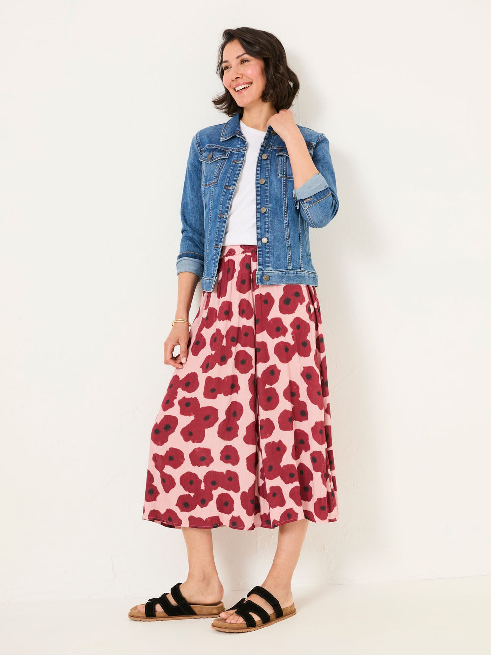 Millie Multi Poppies Midi Skirt