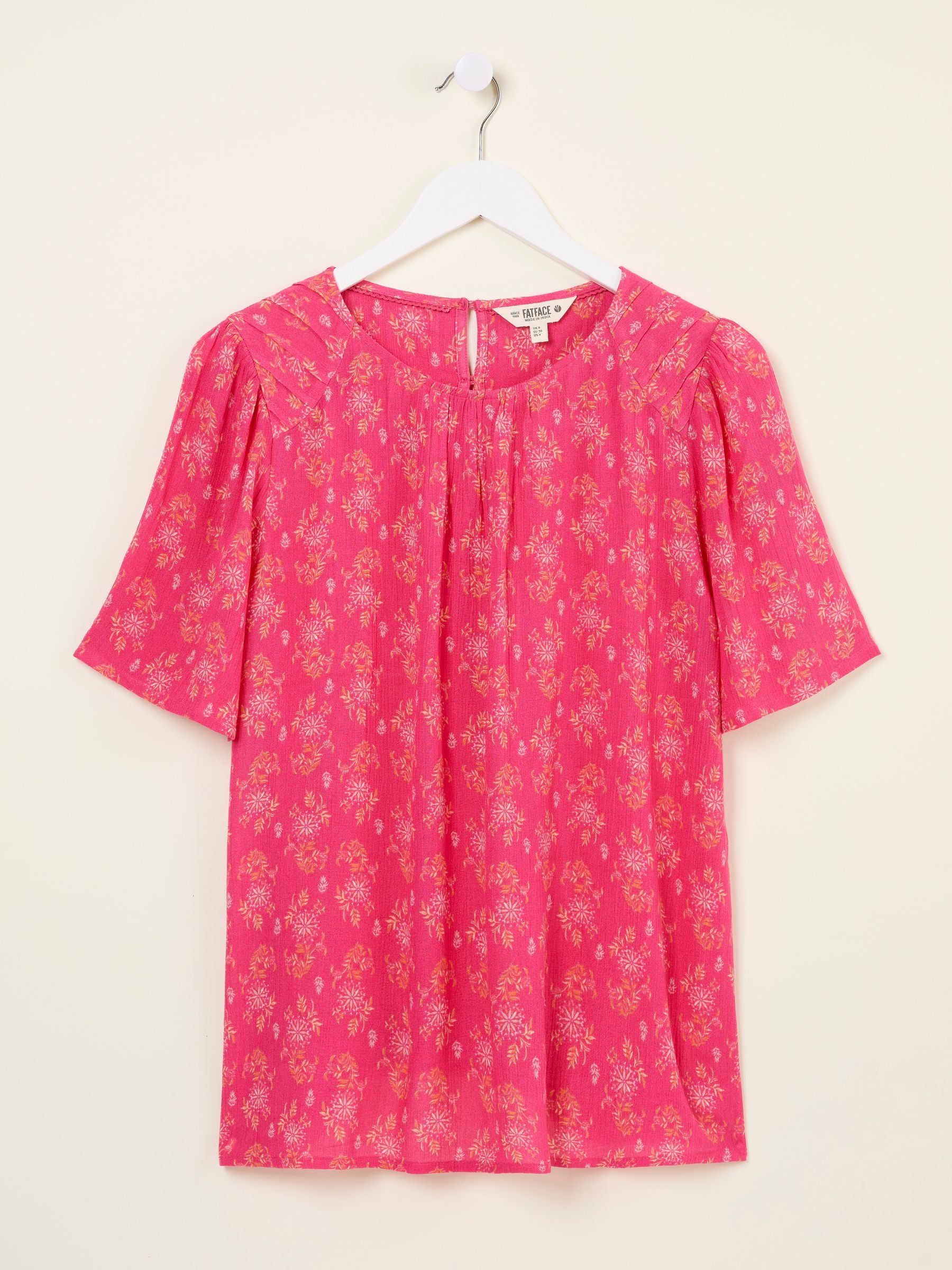 Lyndy Mid Pink Floral Block Blouse