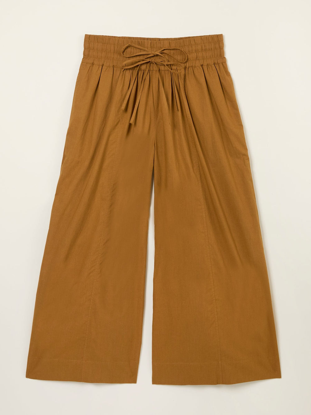 Aubrey Tan Brown Wide Leg Crop Trouser