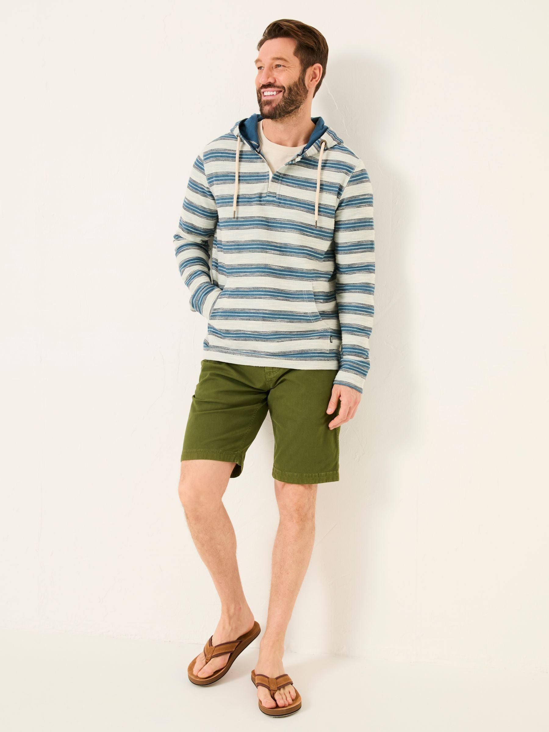 Trescowe Blue Stripe Half Zip Sweat