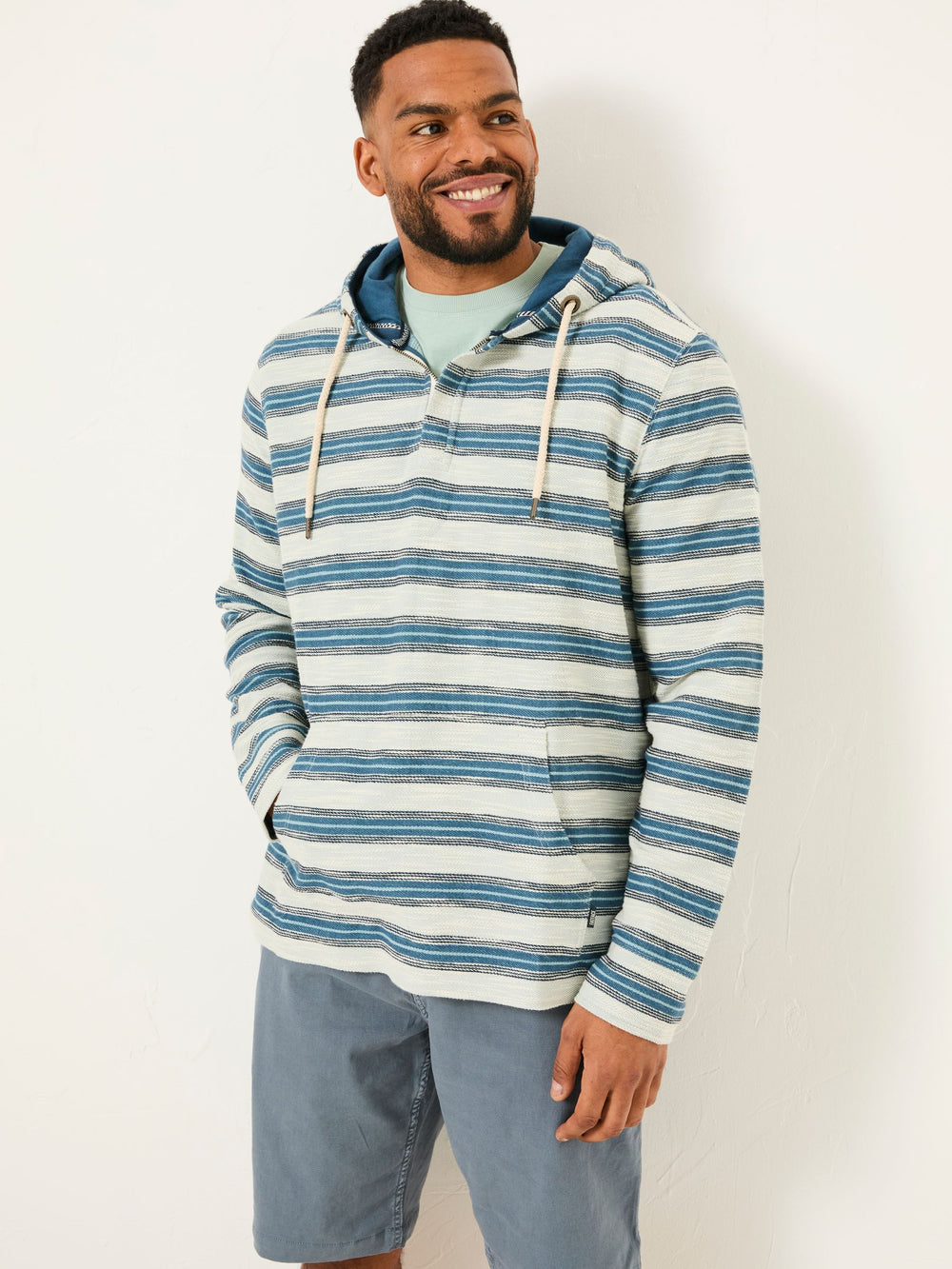 Trescowe Blue Stripe Half Zip Sweat