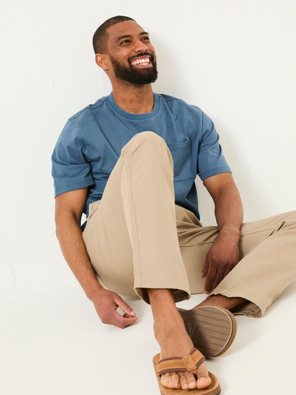 Natural Cotton Linen Straight Pull on Trousers