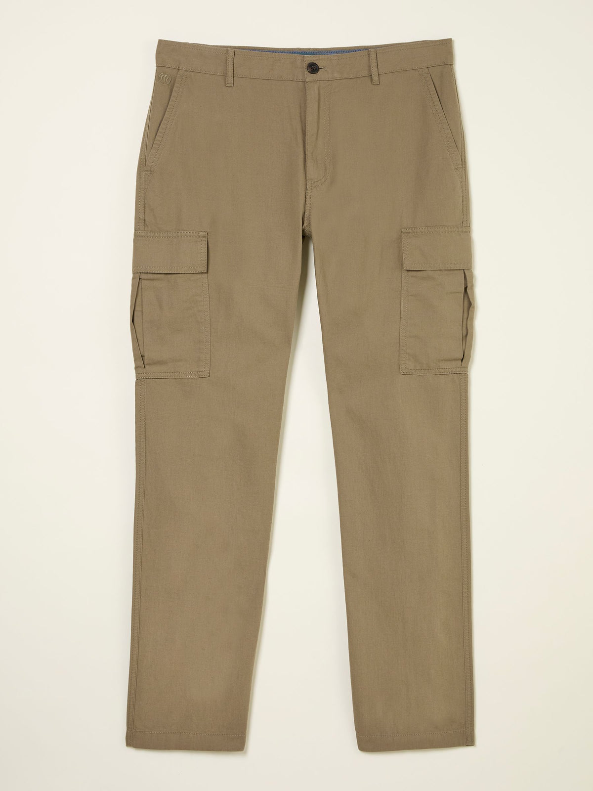 Stone Cotton Linen Cargo Trousers