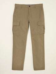 Stone Cotton Linen Cargo Trousers