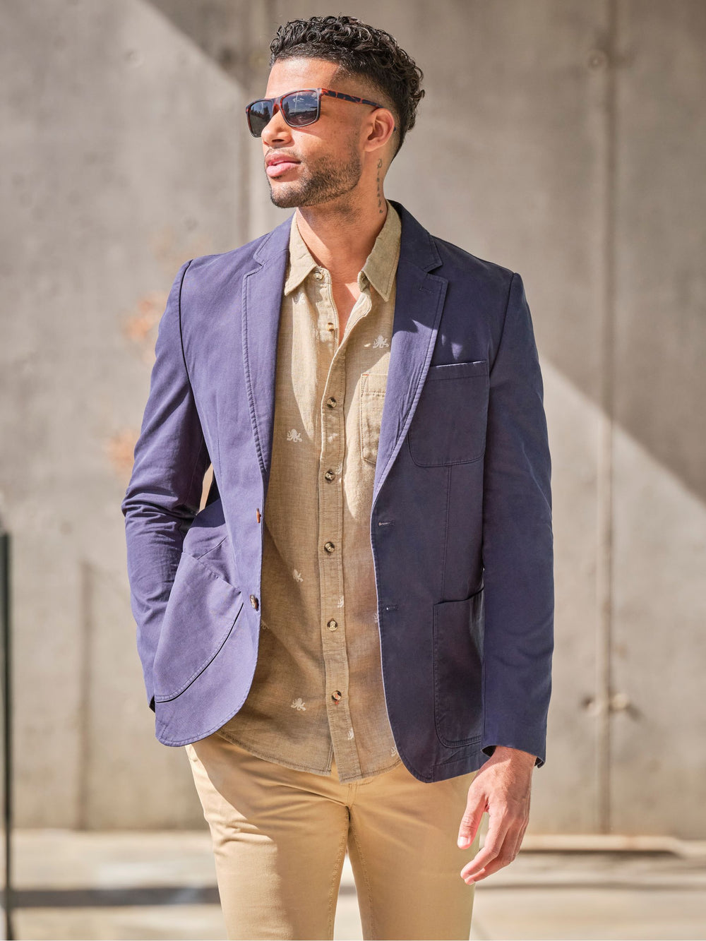 Chilworth Navy 100% Cotton Blazer