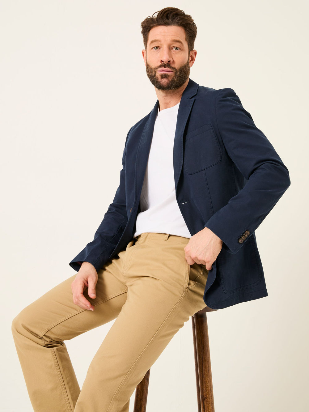 Chilworth Navy 100% Cotton Blazer
