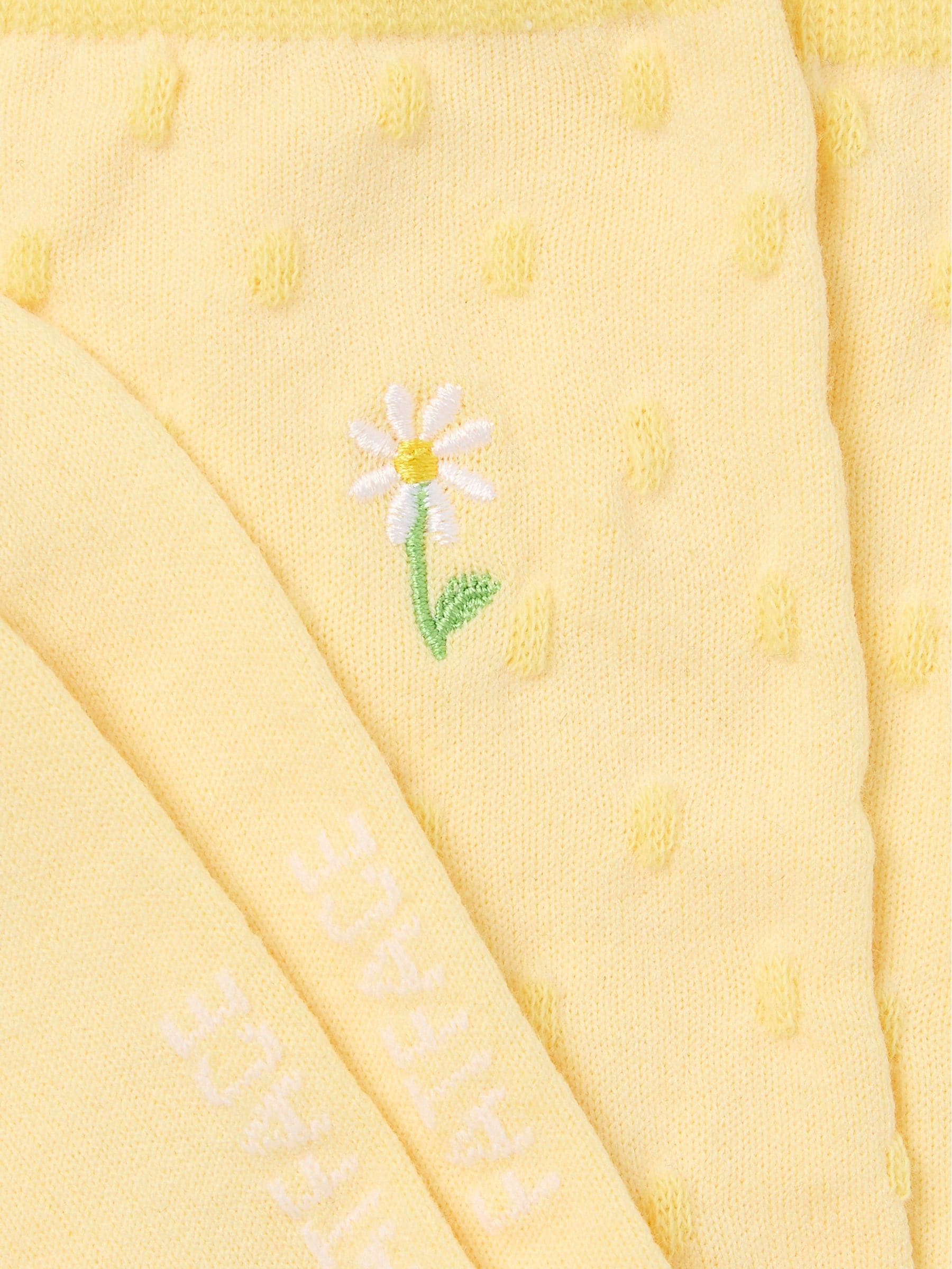 Yellow Embroidered Socks