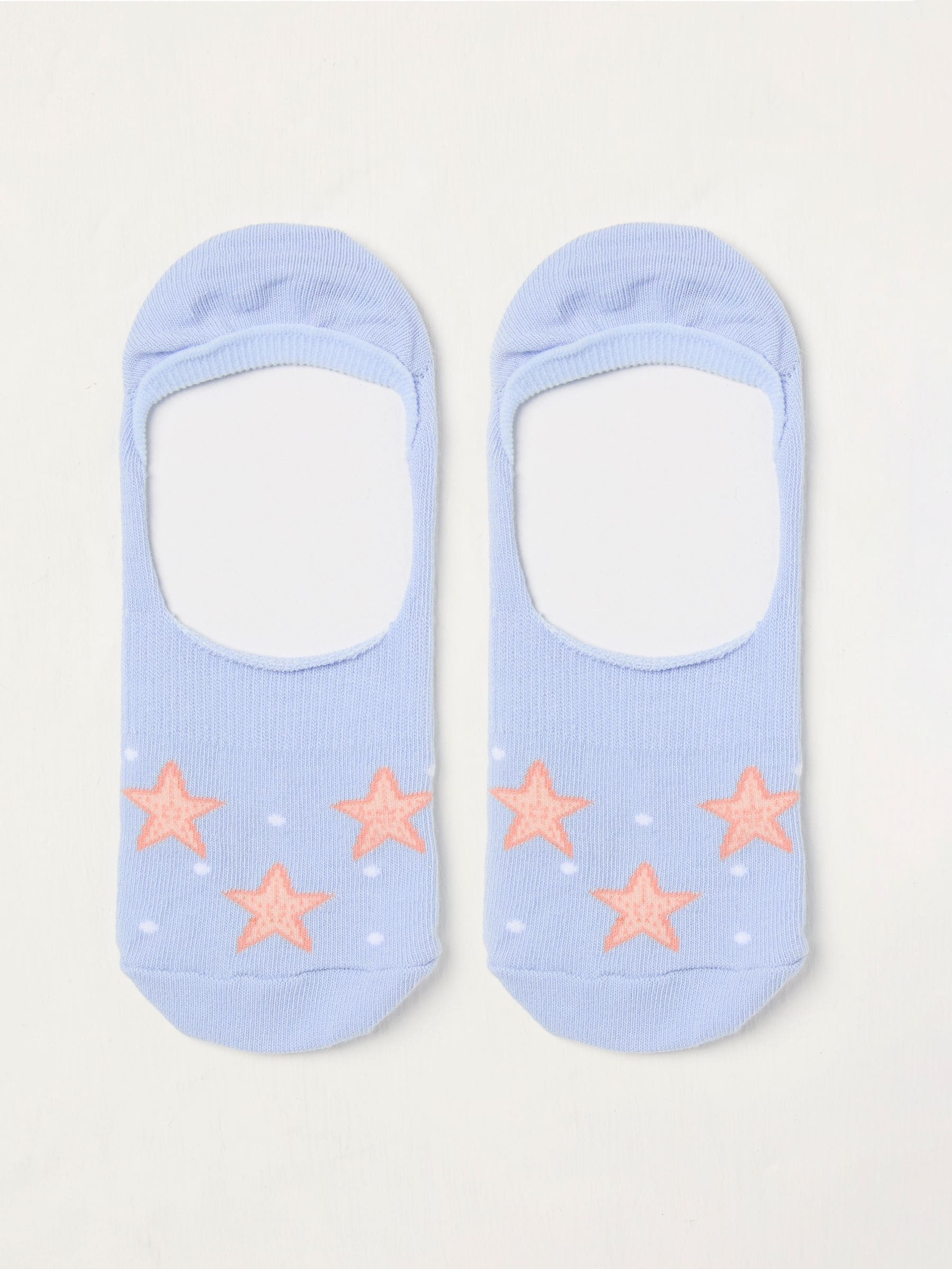 Blue Starfish Footsie Socks