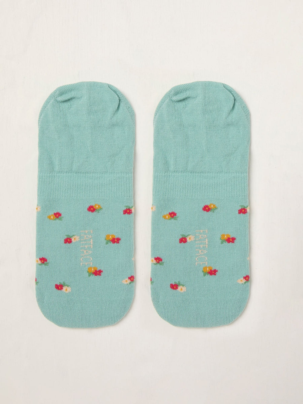 Green Floral Footsie Socks
