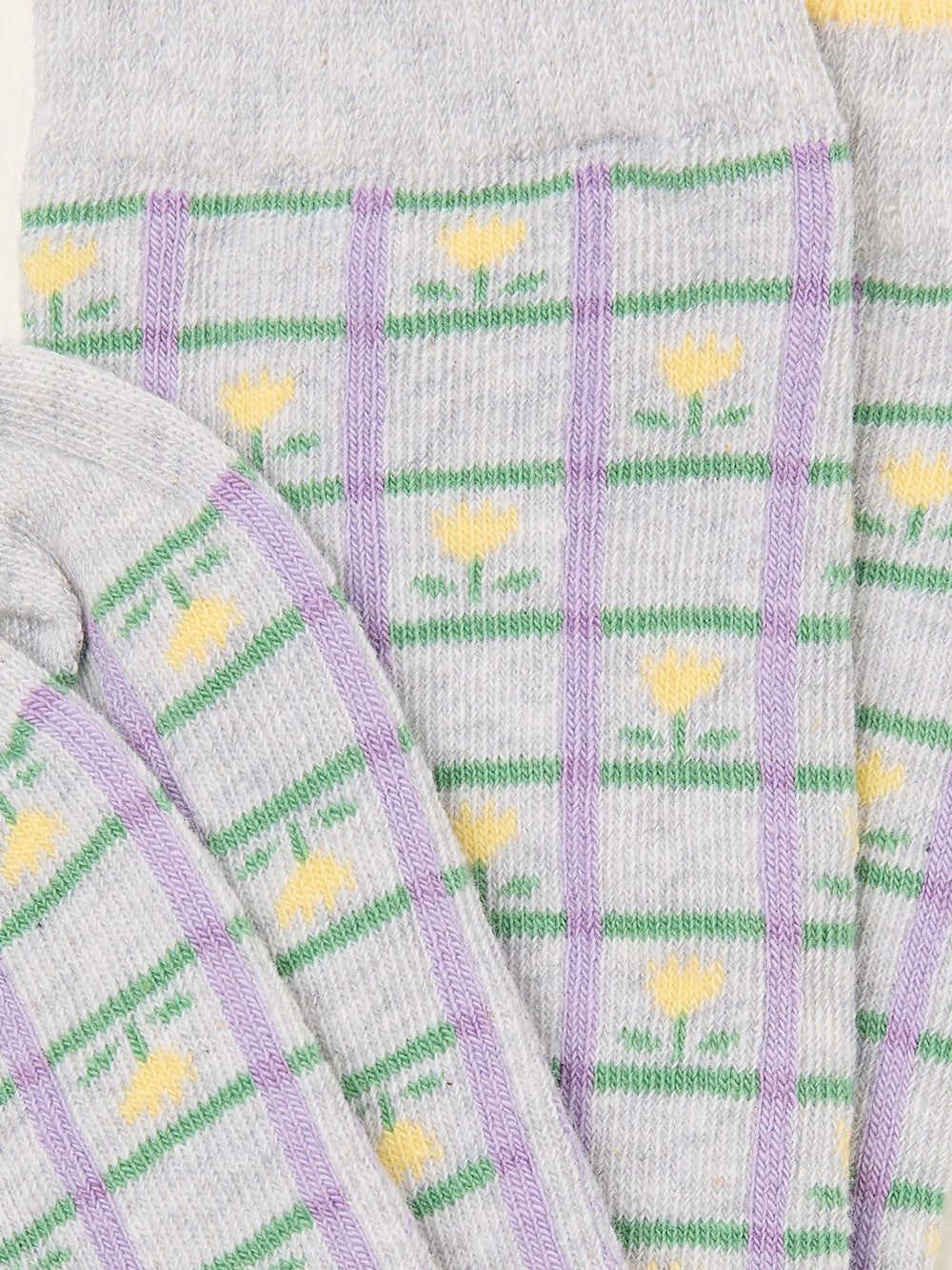 Grey Check Tulip Socks