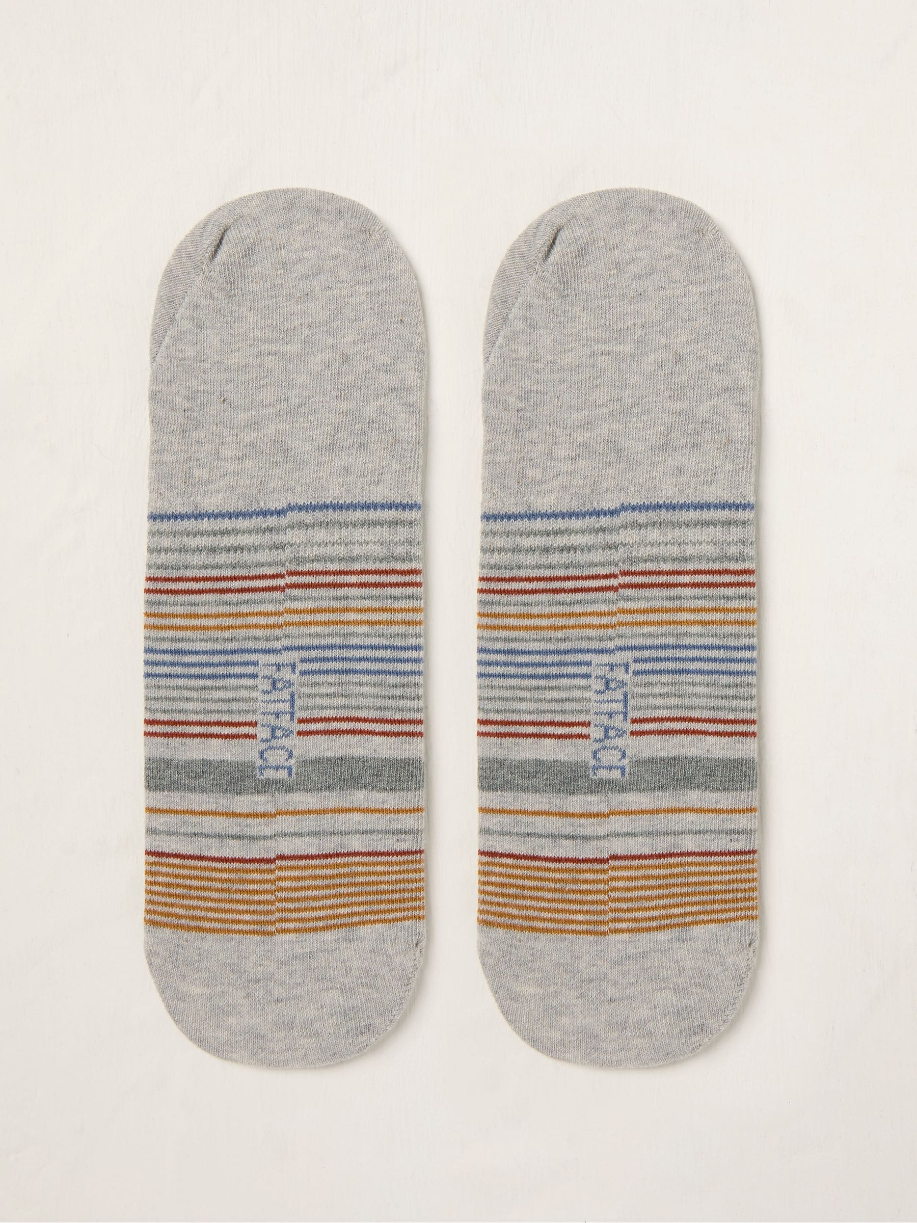 Grey Stripe Footsie Socks