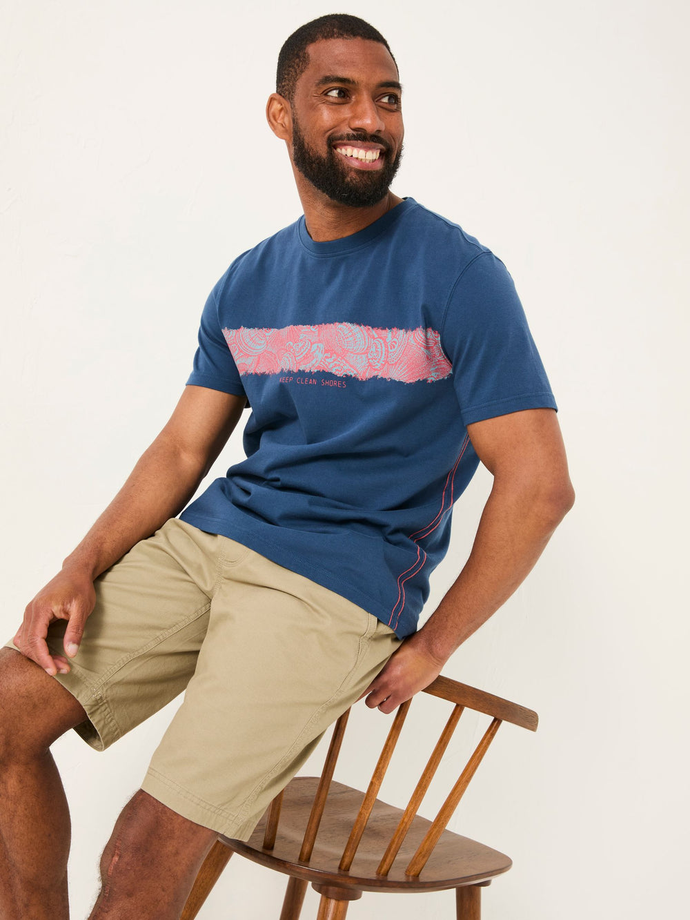 Navy MCS Chest Stripe Tshirt