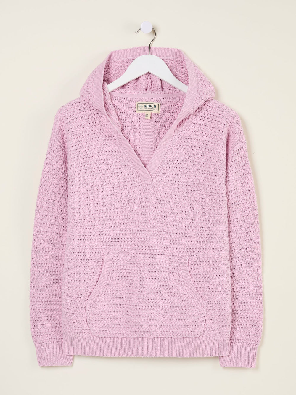 Sutton Blush Pink Textured Knitted Hoodie