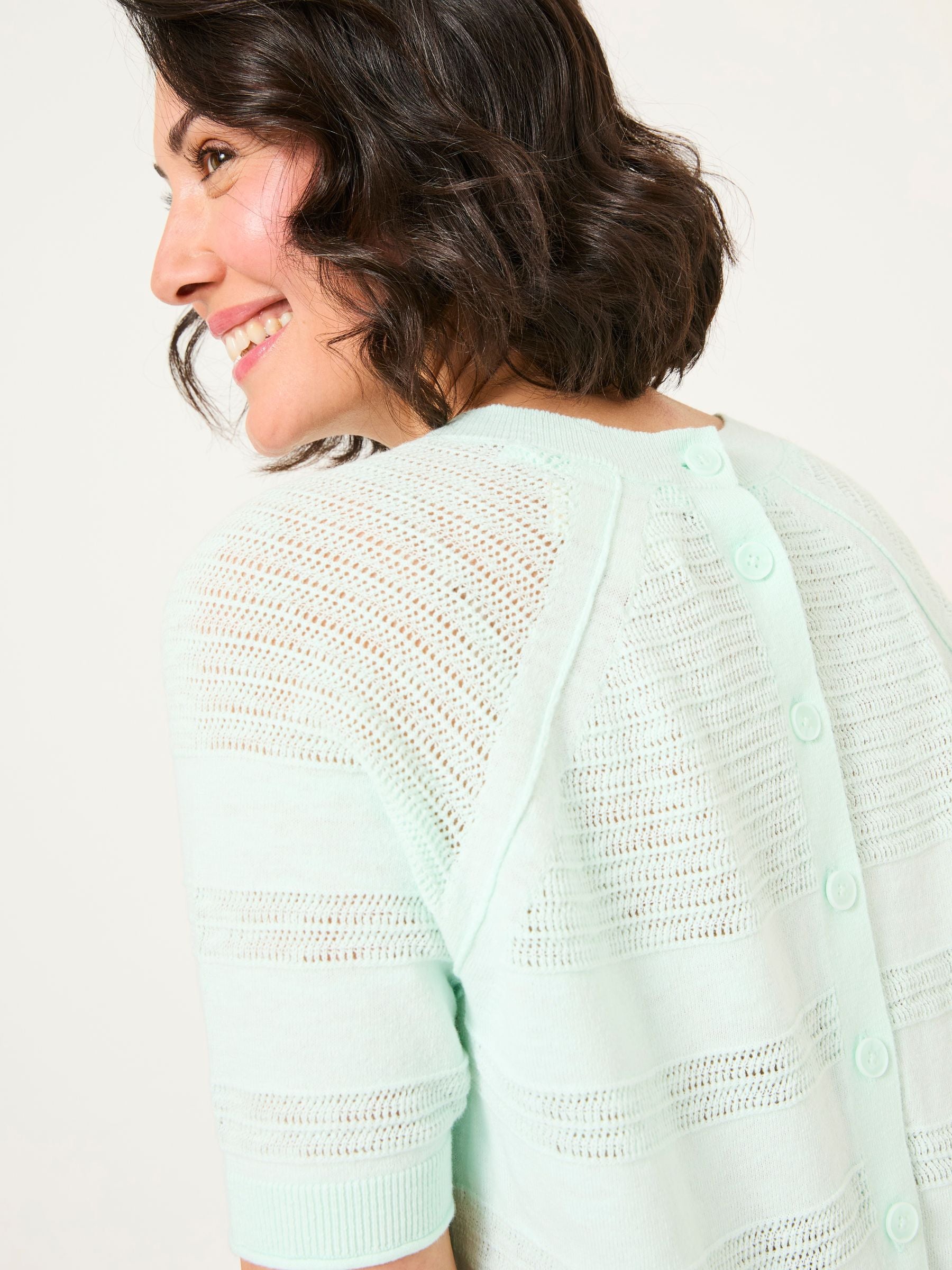 Zandra Mint Green Cotton Linen T Shirt