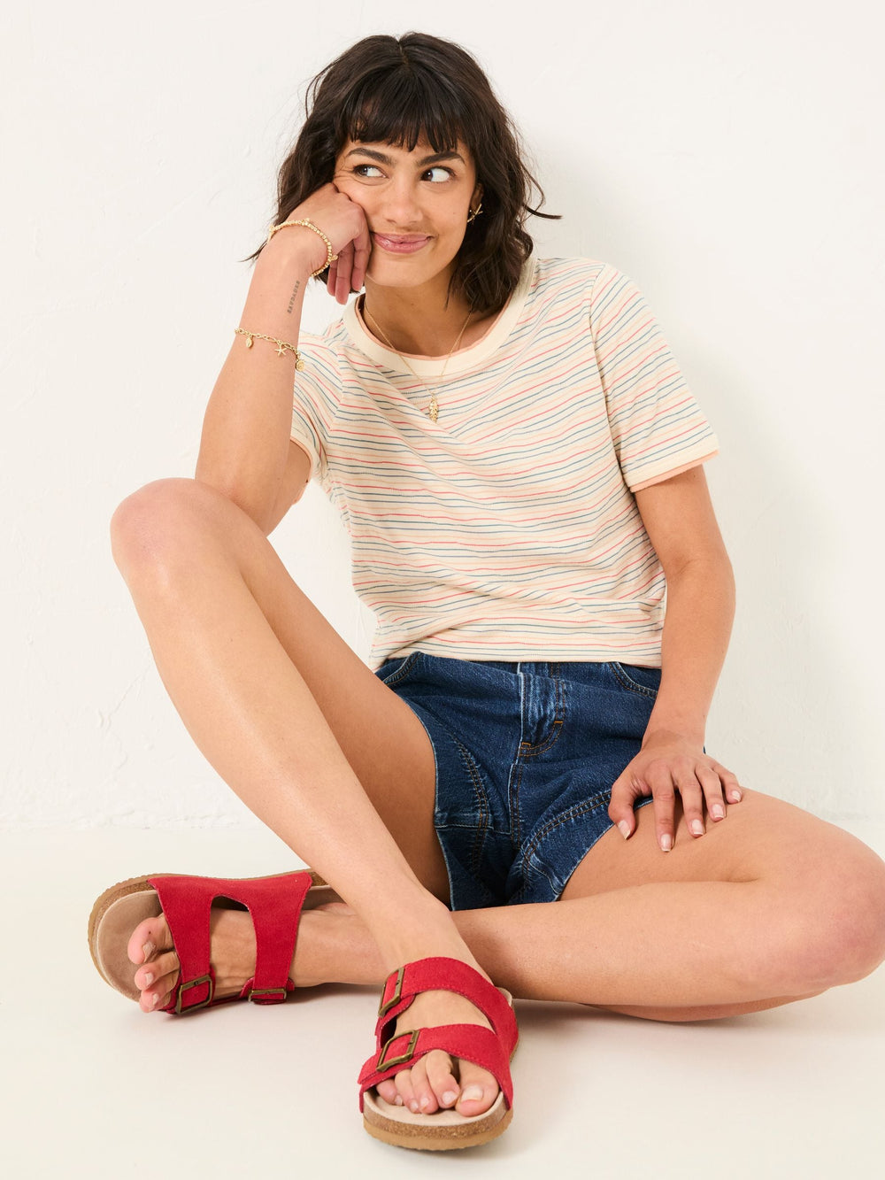 Multi Short Sleeve Stripe T Shirt