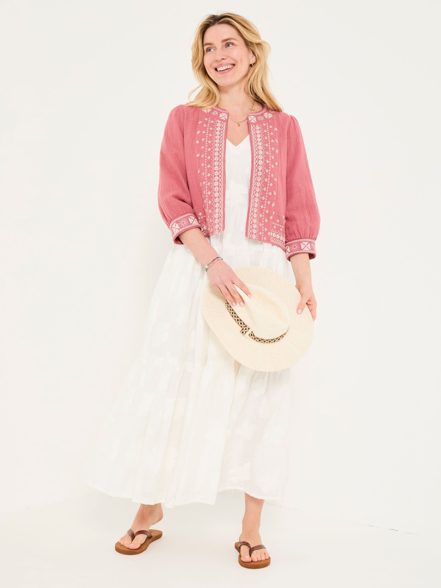 Zoe Pink Embroidered Jacket