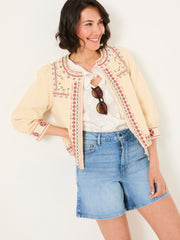 Zoe Ivory Embroidered Jacket