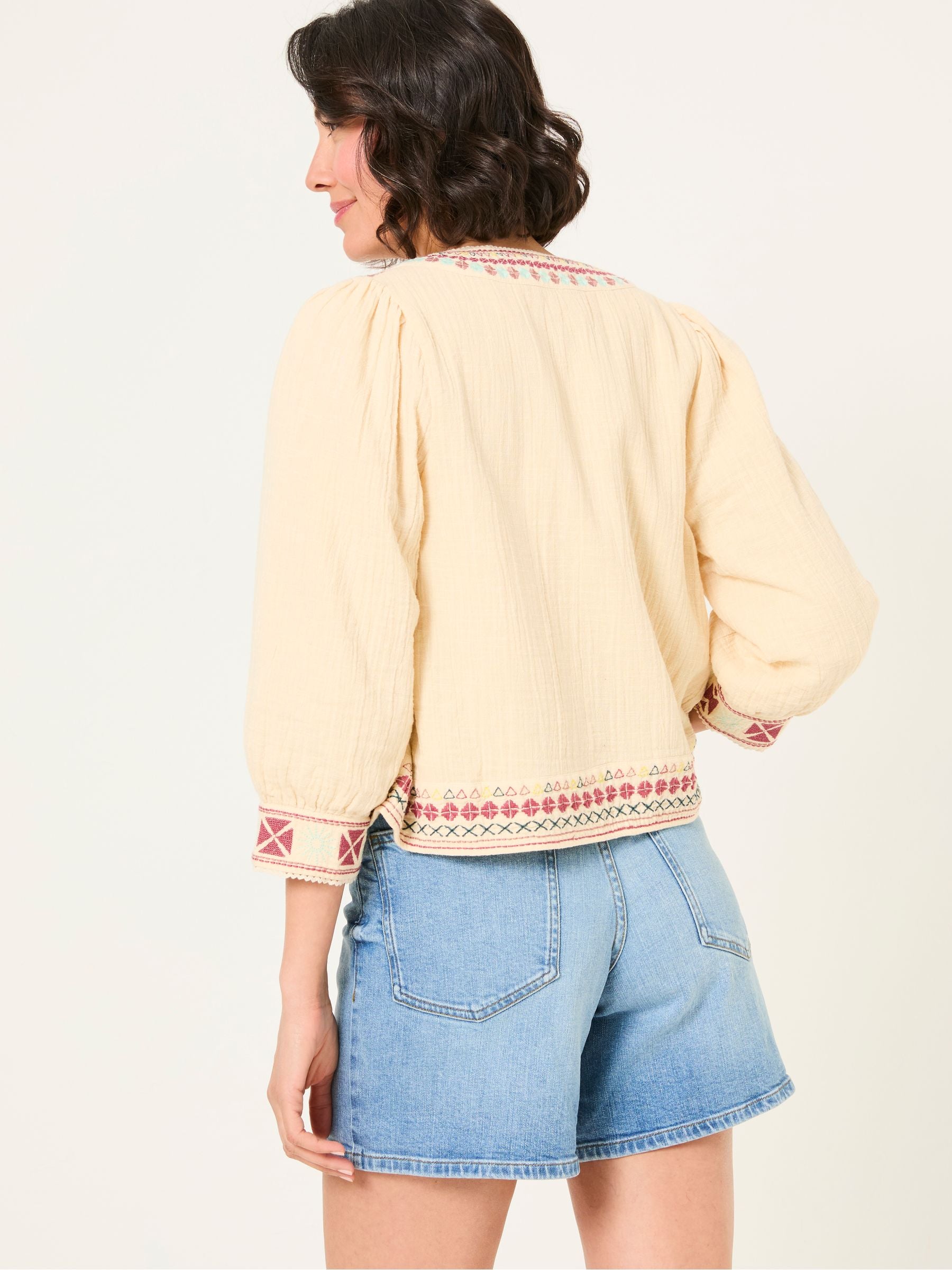 Zoe Ivory Embroidered Jacket