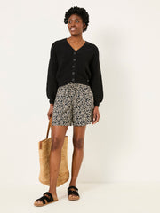 Anna Black Shibori Long Flippy Shorts
