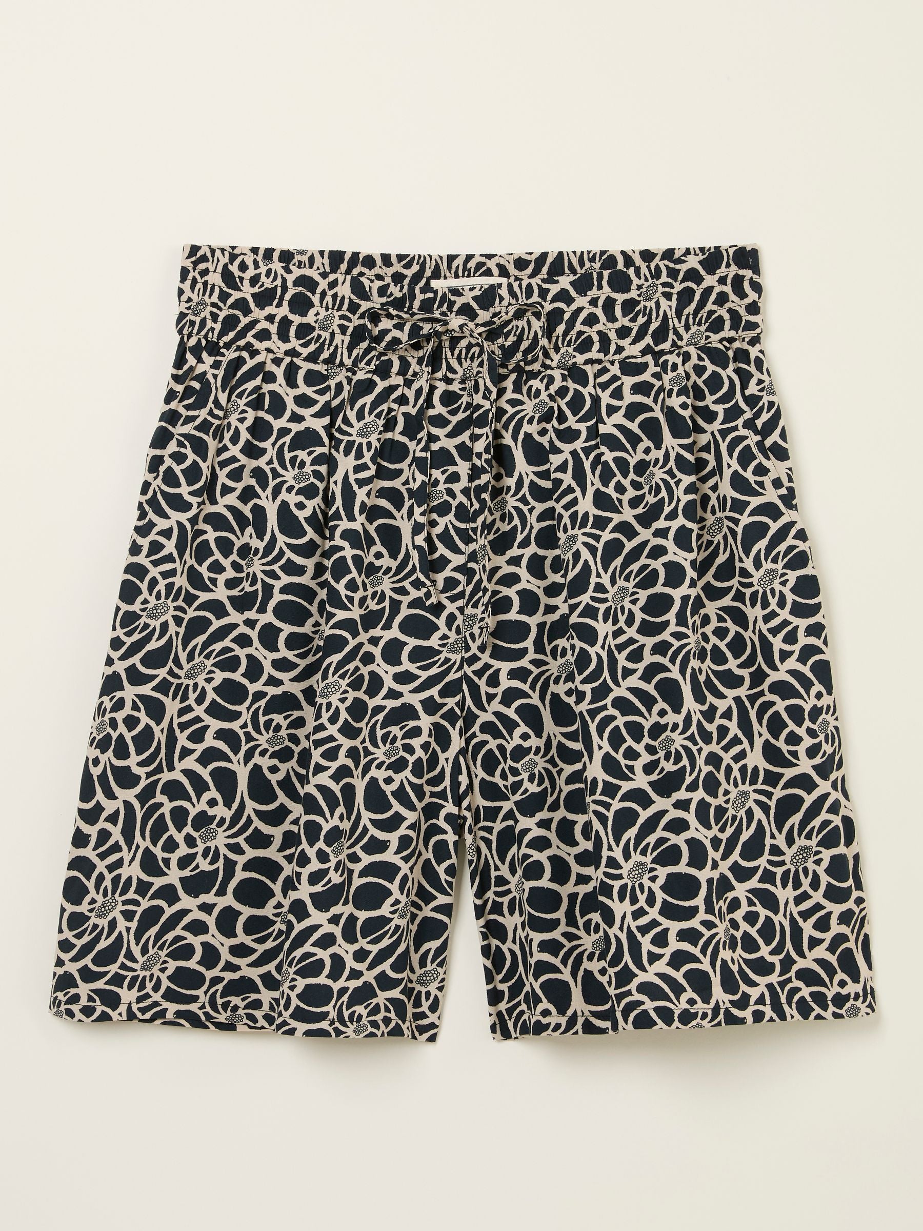 Anna Black Shibori Long Flippy Shorts