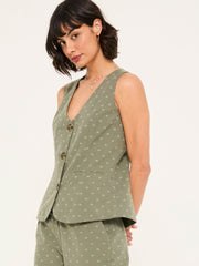 Florrie Light Green Florrie Embroidered Waistcoat