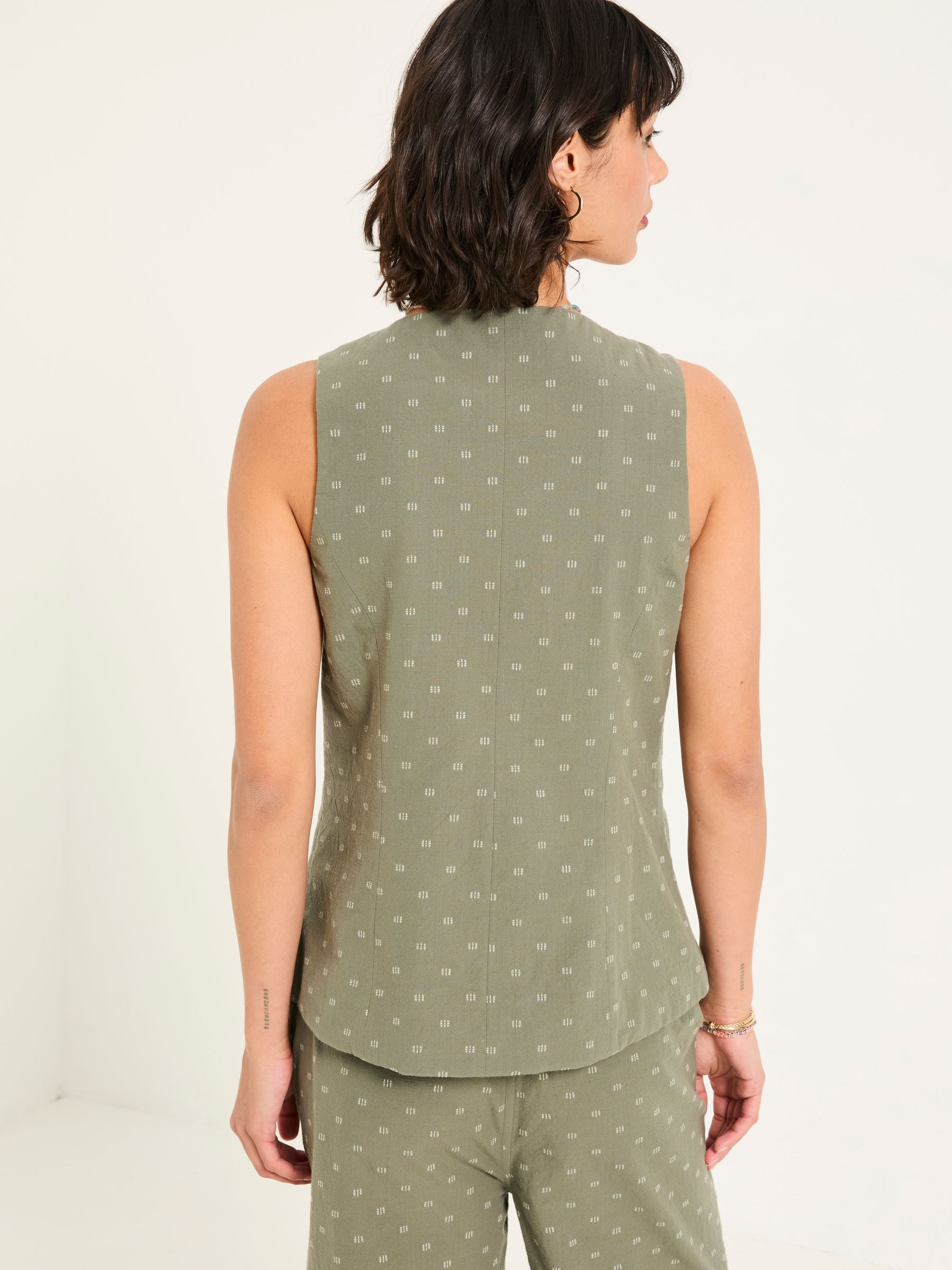 Florrie Light Green Florrie Embroidered Waistcoat