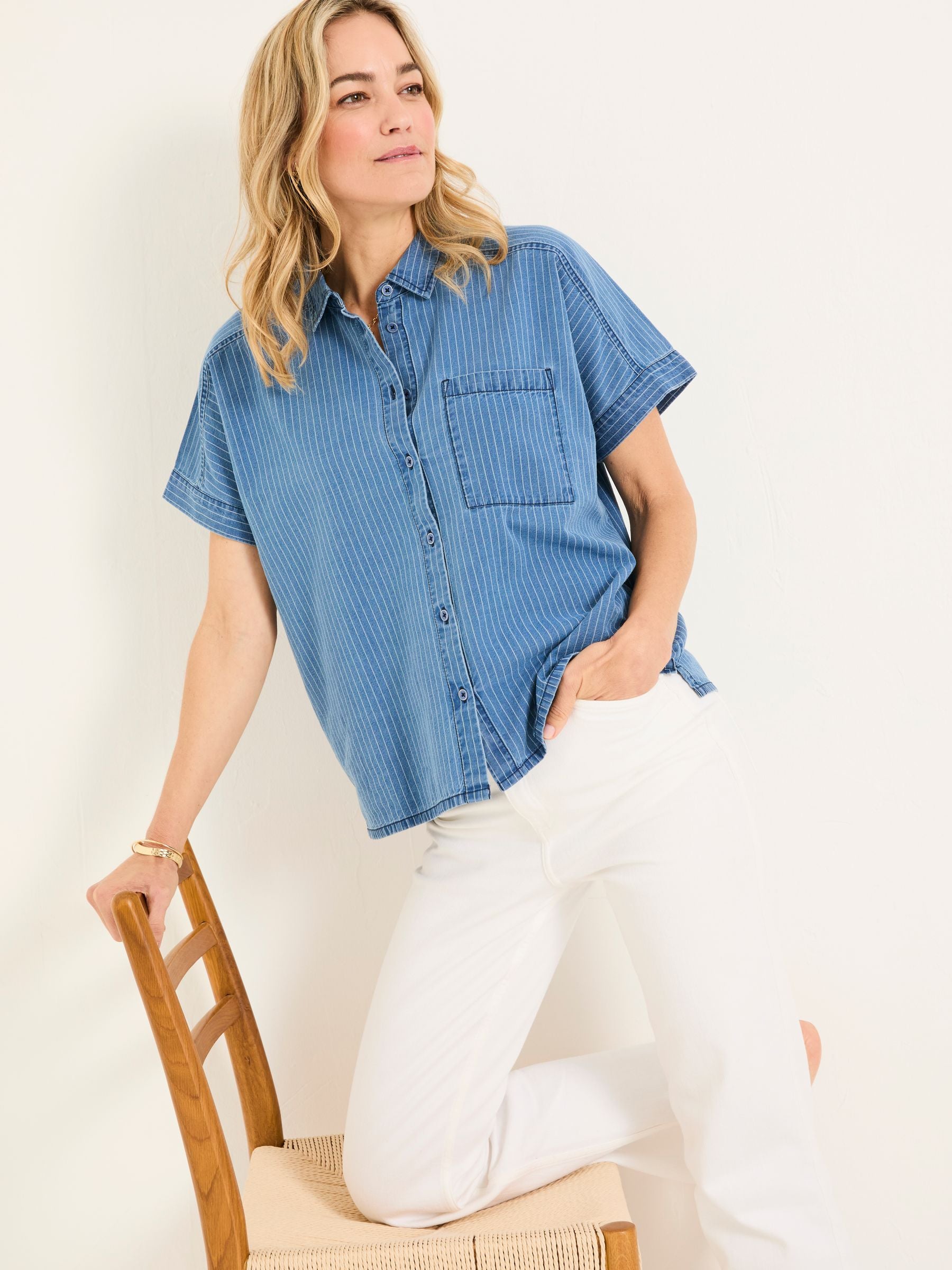 Sanchez Blue Denim Stripe Shirt