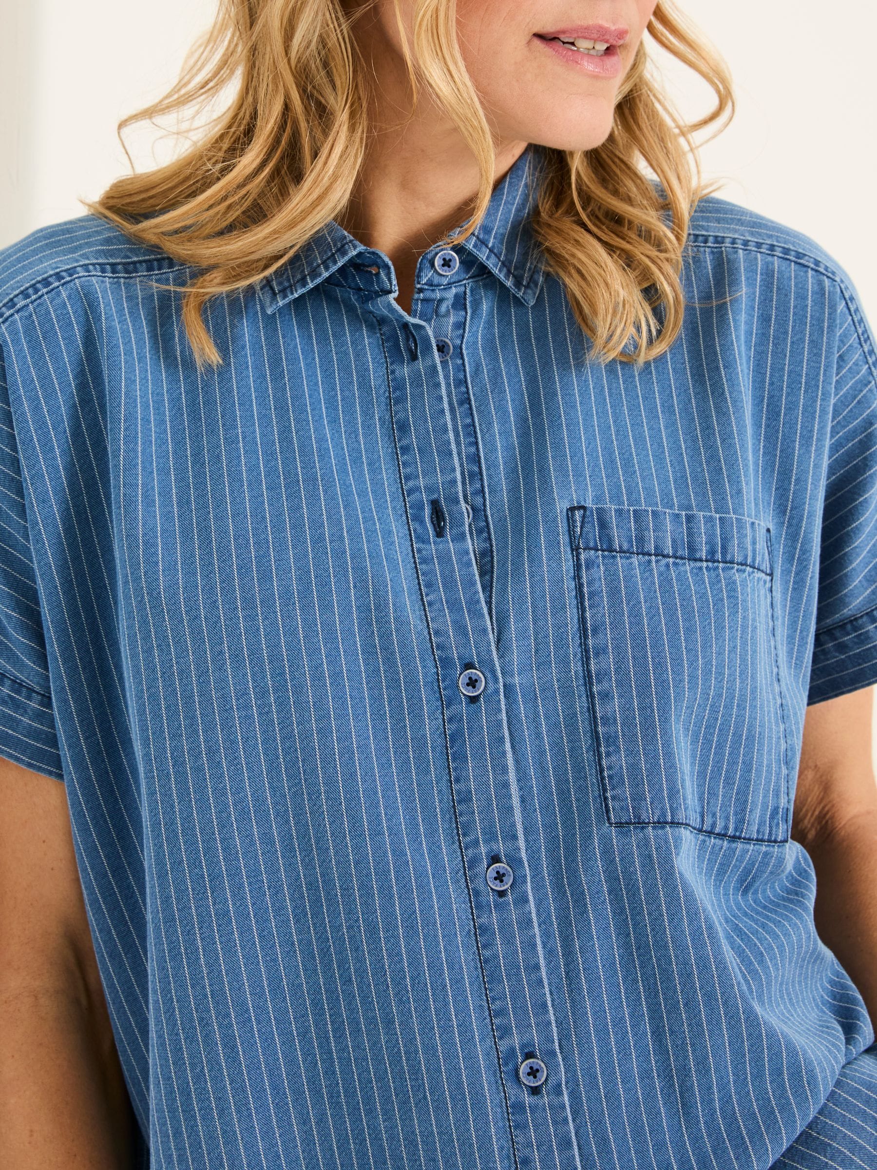 Sanchez Blue Denim Stripe Shirt