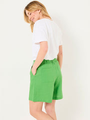 Nell Green Linen Shorts