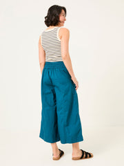 Aubrey Teal Blue Wide Leg Crop Trouser