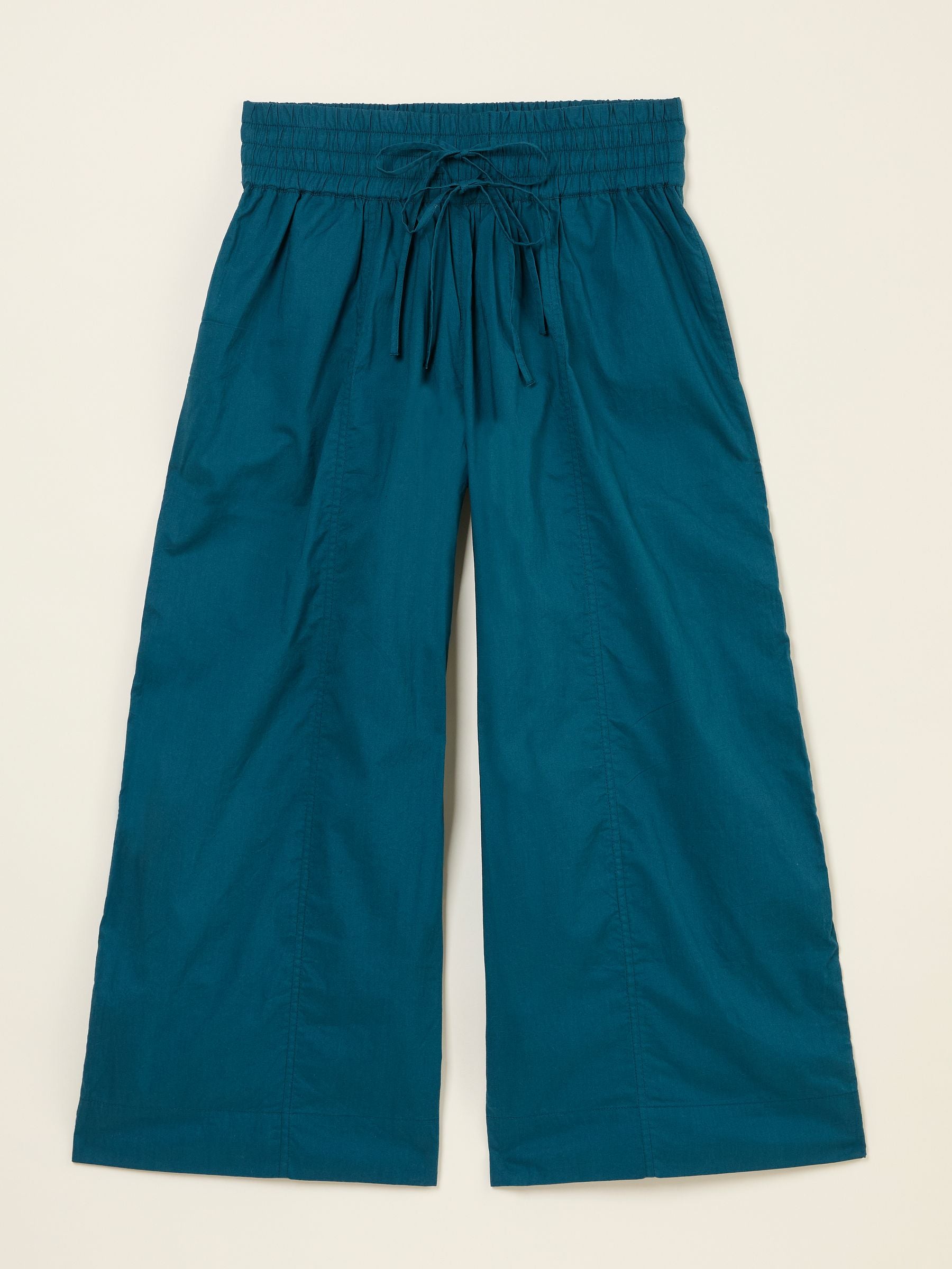 Aubrey Teal Blue Wide Leg Crop Trouser