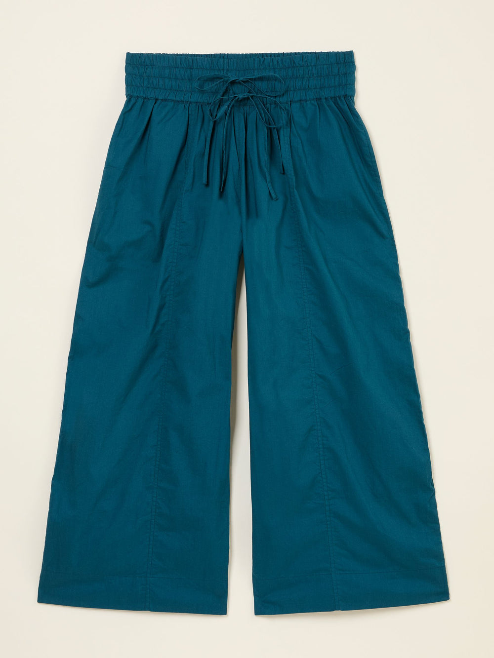Aubrey Teal Blue Wide Leg Crop Trouser
